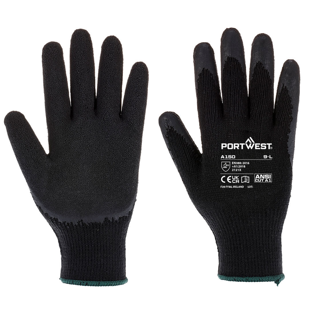 A150 Rubber Palm Grip Working Safety Gloves - XL - Stock