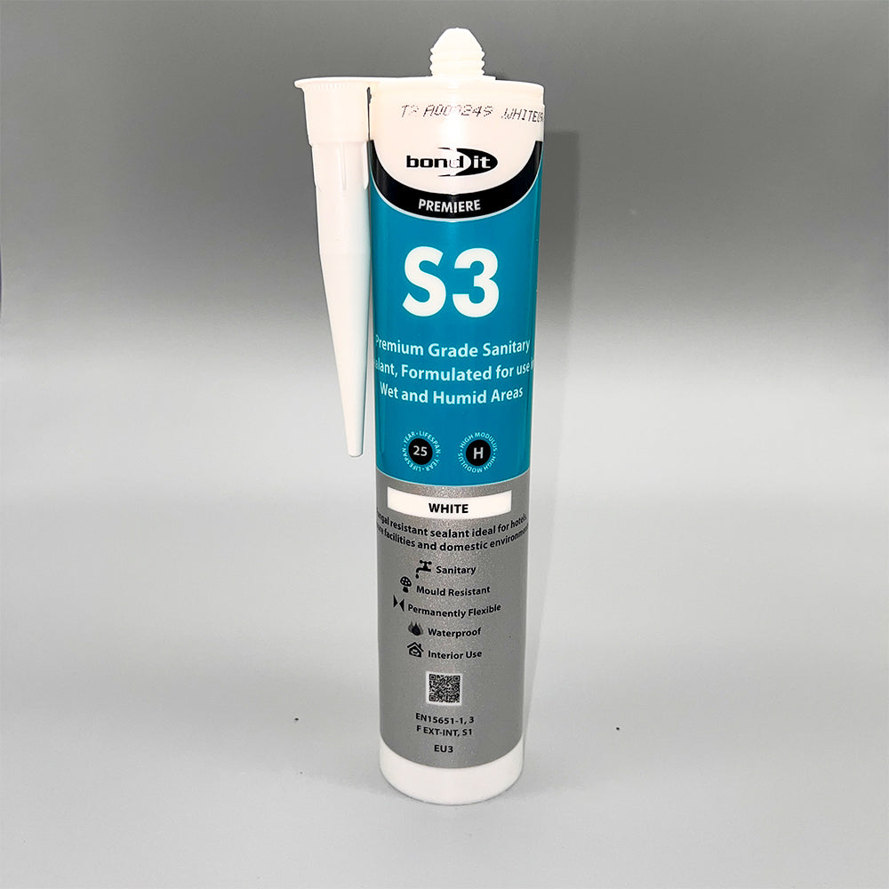 Bond IT - S3 Premium Grade Sanitary Silicone Sealant White 310ml - Front