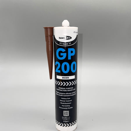 Bond IT GP200 Brown Silicone – High-Performance General Purpose Sealant for Durable, Flexible, and Weather-Resistant Sealing - Single Tube