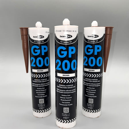 Bond IT GP200 Brown Silicone – High-Performance General Purpose Sealant for Durable, Flexible, and Weather-Resistant Sealing - Triple