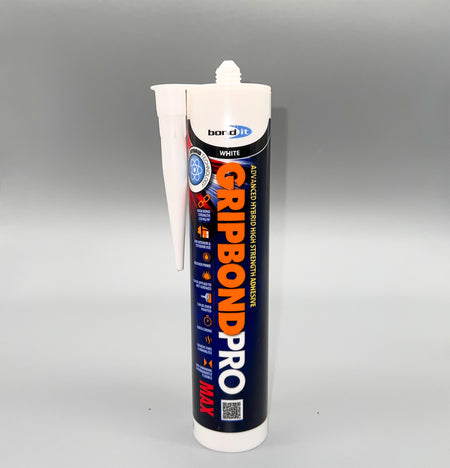 Bond IT Gripbond Pro Max White – High-Strength, Weather-Resistant Adhesive for Versatile Indoor and Outdoor Applications - Single Tube