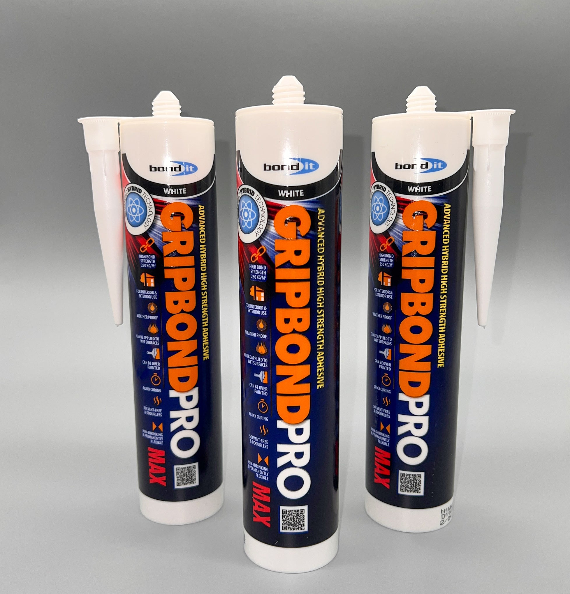 Bond IT Gripbond Pro Max White – High-Strength, Weather-Resistant Adhesive for Versatile Indoor and Outdoor Applications - Triple