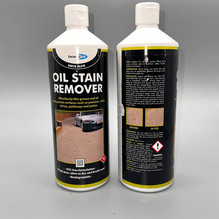 Bond IT - Drive-Alive Oil Stain Remover, slabs, patios, drives 1L - Front & Back