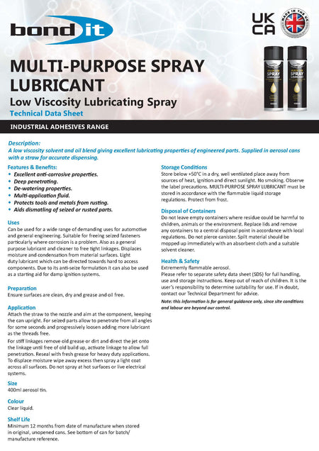 Bond IT PU18 Polyurethane Adhesive White – Strong & Durable Bonding - Product Data Sheet 1