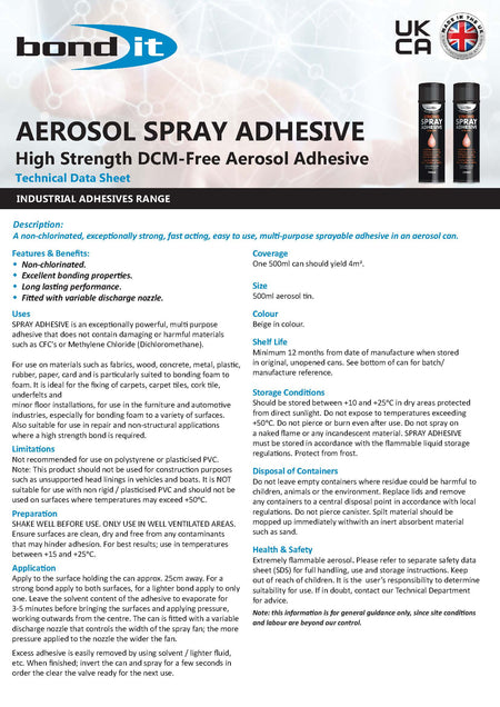 Bond IT PU18 Polyurethane White Adhesive - Strong, Versatile Bonding Solution - Product Data Sheet 1