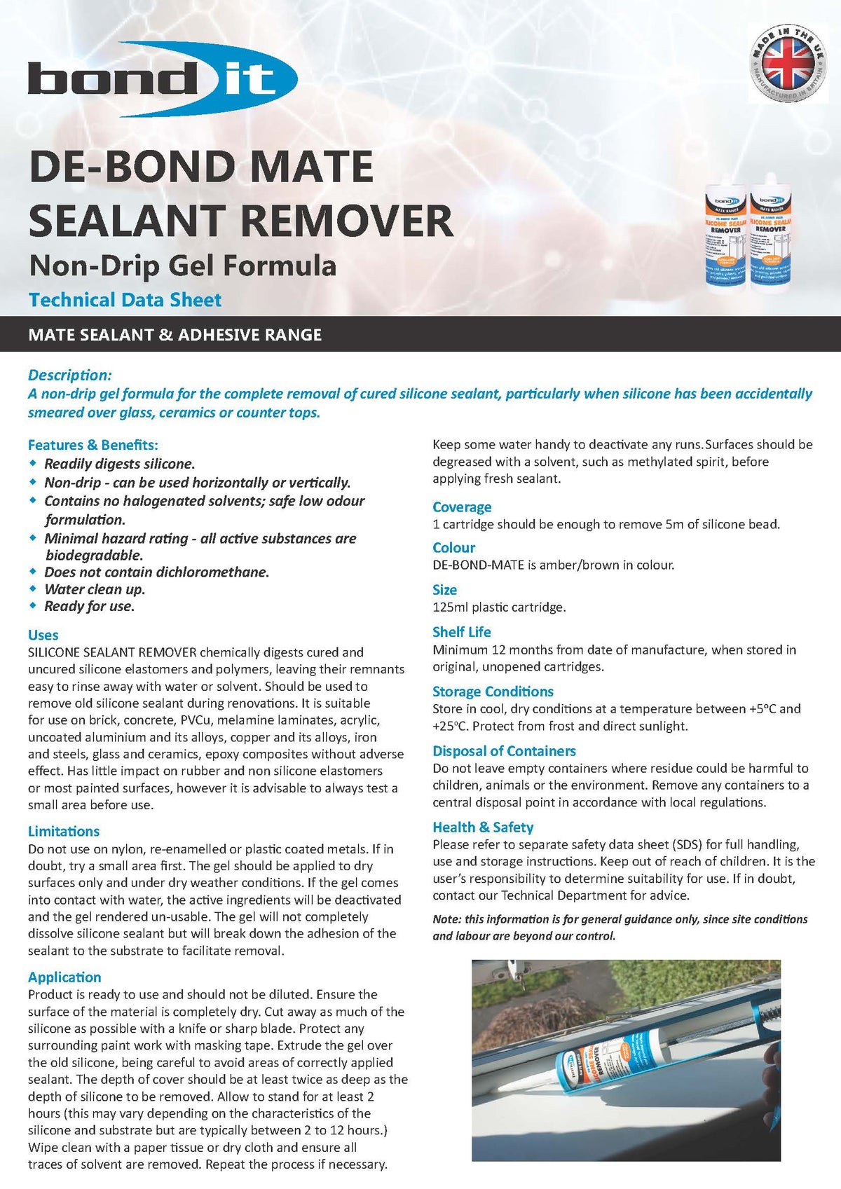 Bond IT - Silicone & Sealant Remover - Data Sheet 1