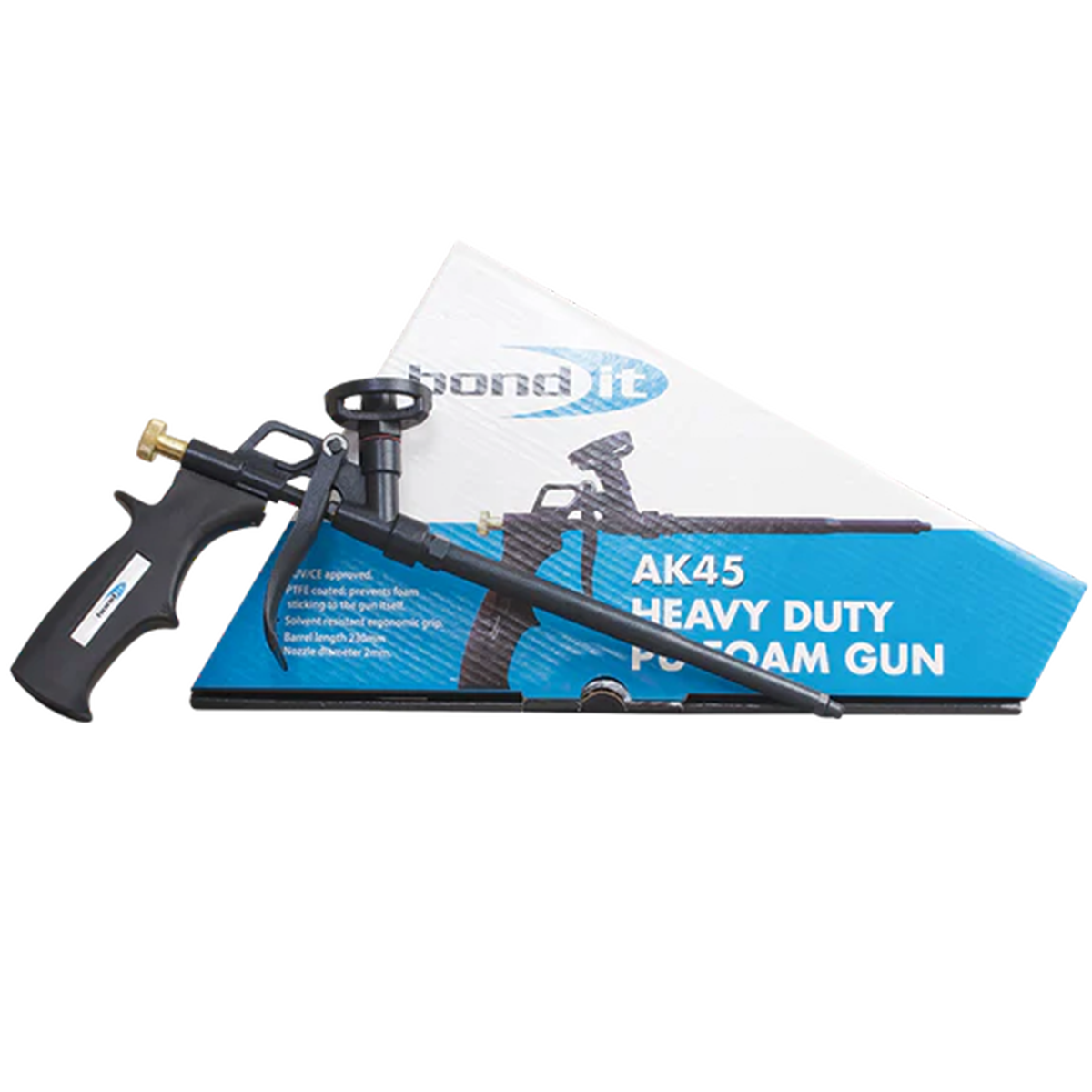Bond It AK45 heavy duty PU foam applicator gun PTFE coated (BDAK45) on white background