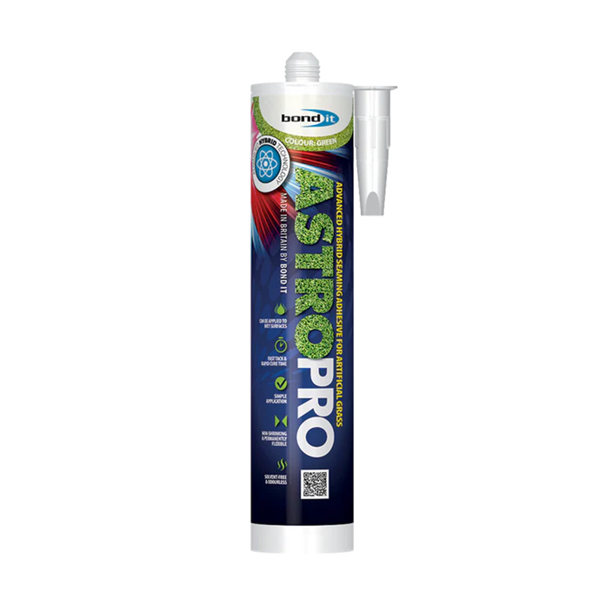 Bond It Astro Pro hybrid artificial grass seaming adhesive 285ml green cartridge on white background