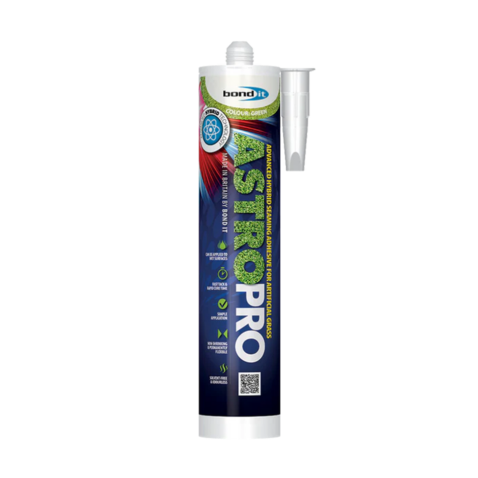 Bond It Astro Pro hybrid artificial grass seaming adhesive 285ml green cartridge on white background