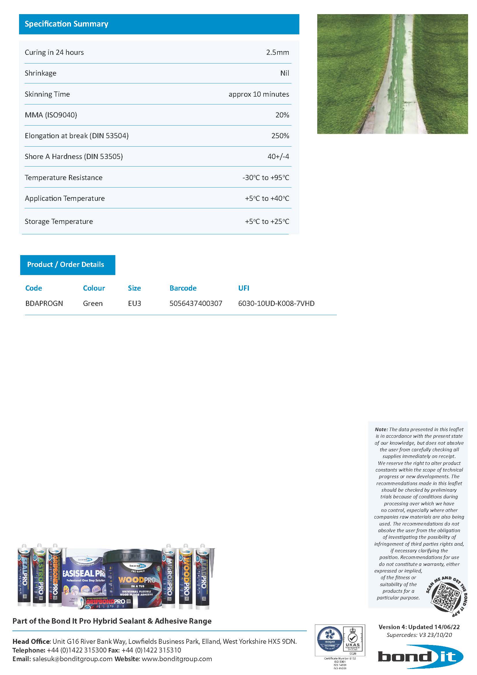 Bond It Astro Pro technical data sheet 2 (TDS)