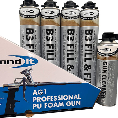 Bond It B3 Fill & Fix trade saver bundle with 750ml gun foam, AG1 applicator gun and foam gun cleaner