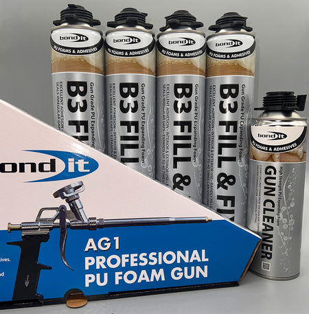 Bond It B3 Fill & Fix trade saver bundle with 750ml gun foam, AG1 applicator gun and foam gun cleaner