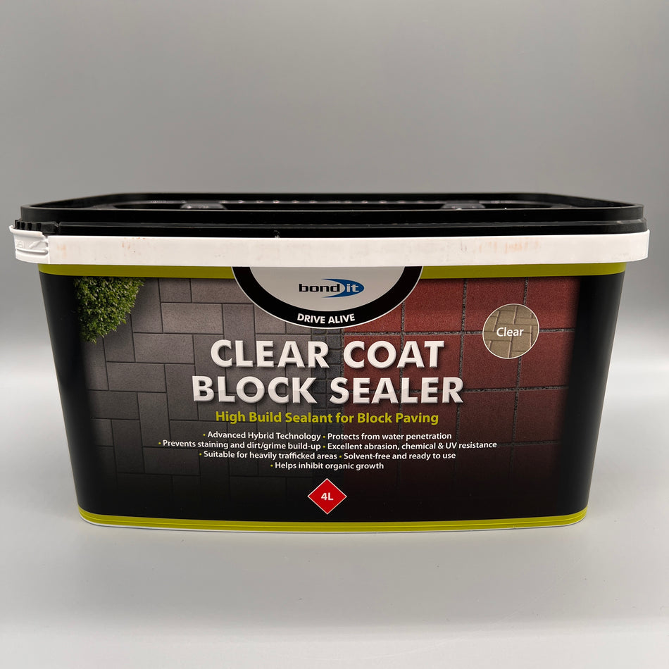 Bond It Clear Coat Block Seal 4L front of tub – clear masonry sealer