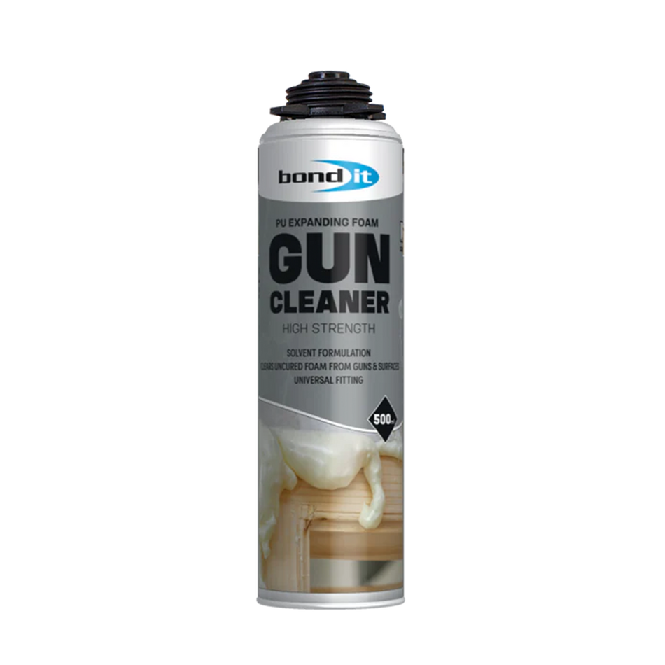 Bond It expanding foam gun cleaner 500ml aerosol on white background