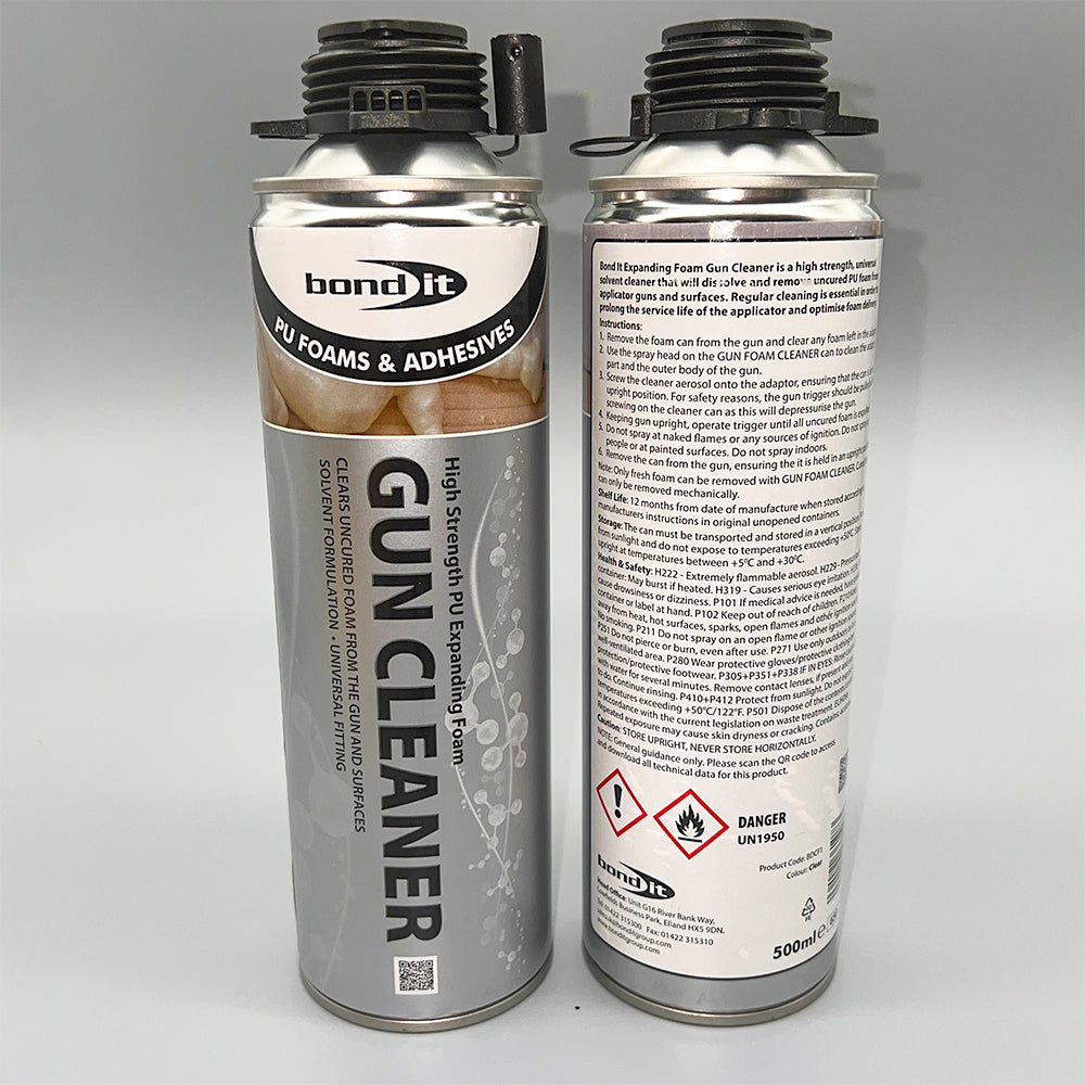 Front label of Bond It expanding foam gun cleaner 500ml
