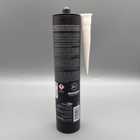 Back of Bond It GBX Next Gen STP White Hybrid Sealant & Adhesive showing product information and instructions