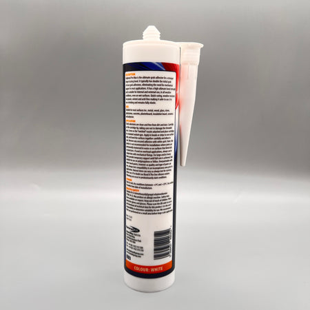 Back view of Bond It Gripbond Pro Max White 310ml adhesive with application details