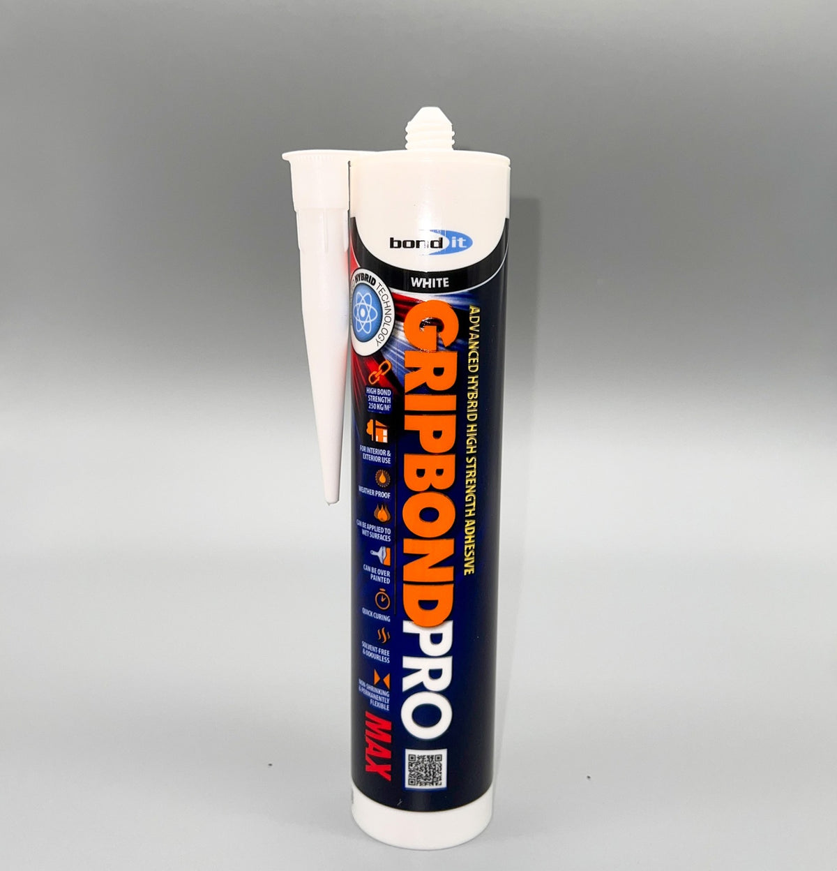 Front view of Bond It Gripbond Pro Max White 310ml ultra high strength grab adhesive