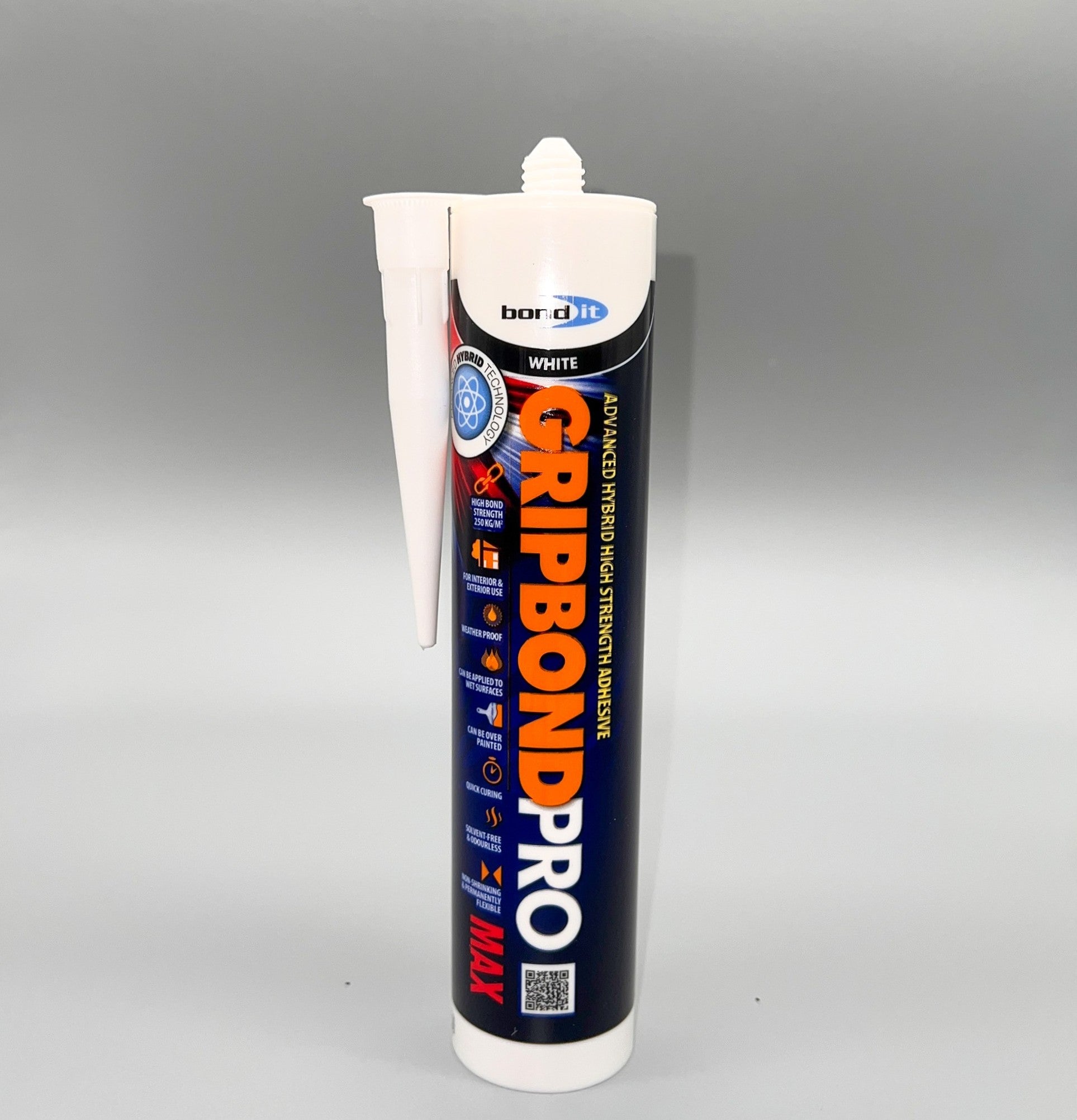 Front view of Bond It Gripbond Pro Max White 310ml ultra high strength grab adhesive