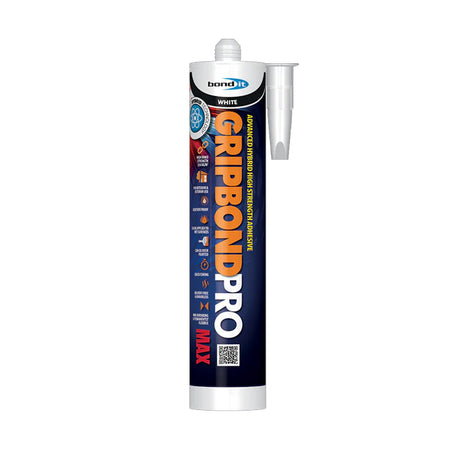 Bond It Gripbond Pro Max White 350ml adhesive – high strength solvent-free construction adhesive