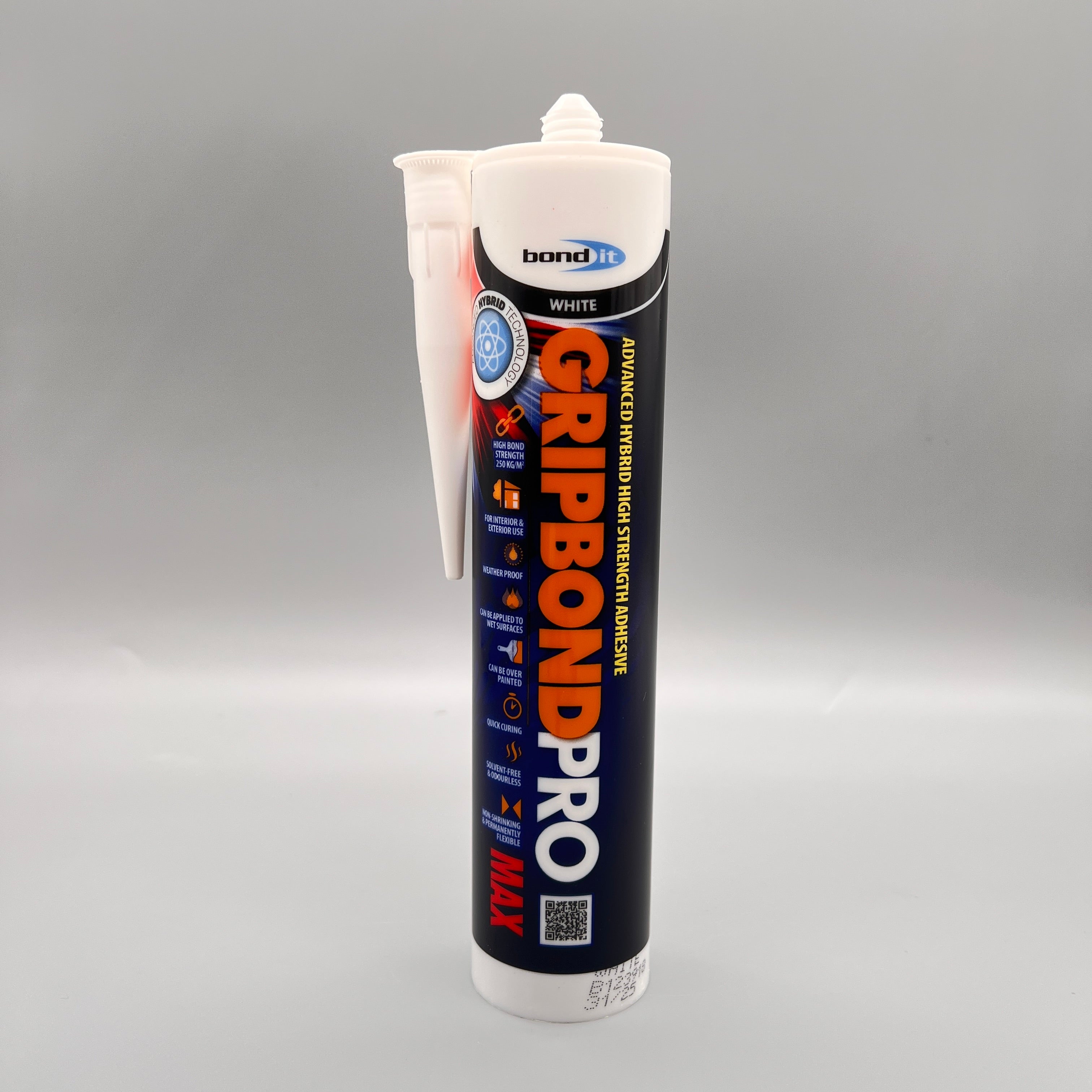 Bond It Gripbond Pro Max White adhesive tube front view – high strength grab adhesive 310ml