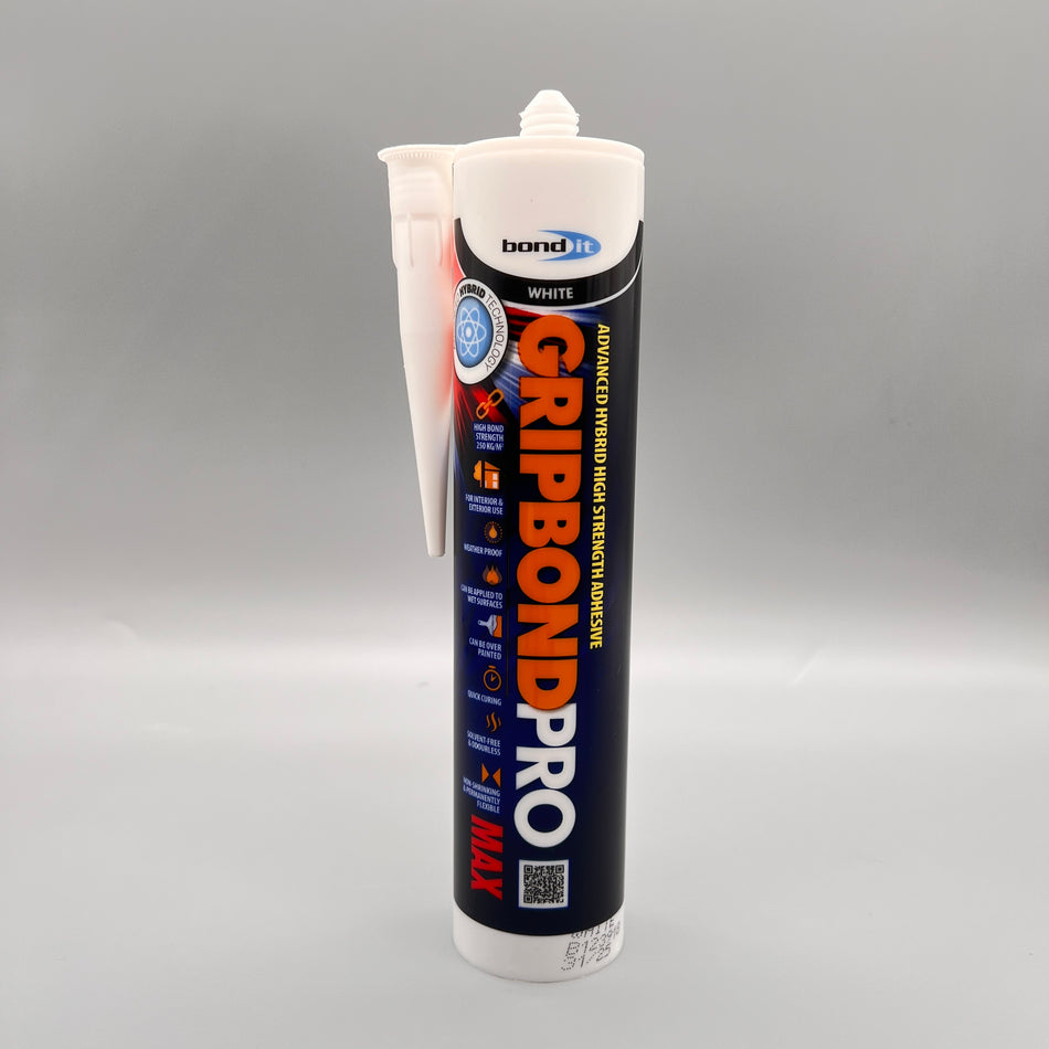 Bond It Gripbond Pro Max White adhesive tube front view – high strength grab adhesive 310ml
