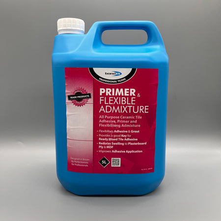 Bond It Primer & Flexible Admixture 5L bottle used to improve adhesion, flexibility, and waterproofing in cement, screed, and rendering applications.