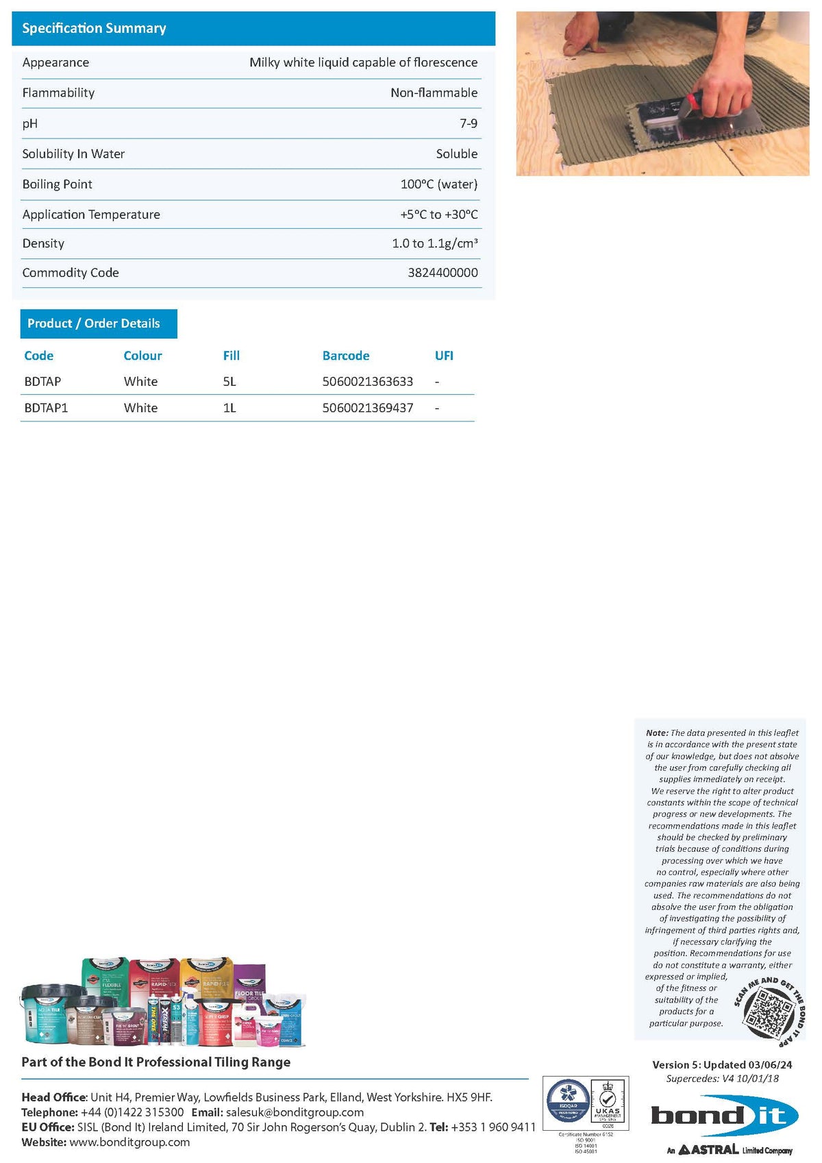 Bond It Primer & Flexible Admixture Technical Data Sheet 2 detailing product specifications, performance data, and application guidelines.