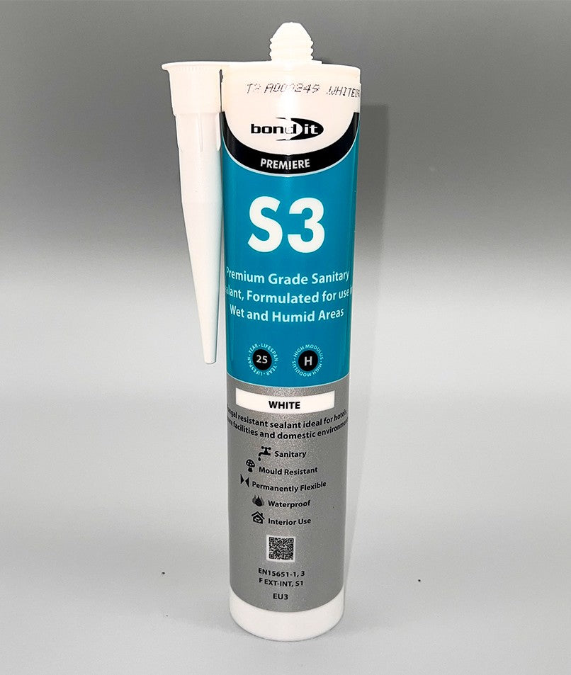 Single Bond It S3 sanitary silicone white 310ml mould resistant cartridge