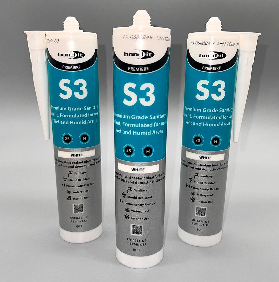 Three Bond It S3 white sanitary silicone 310ml cartridges for trade jobs