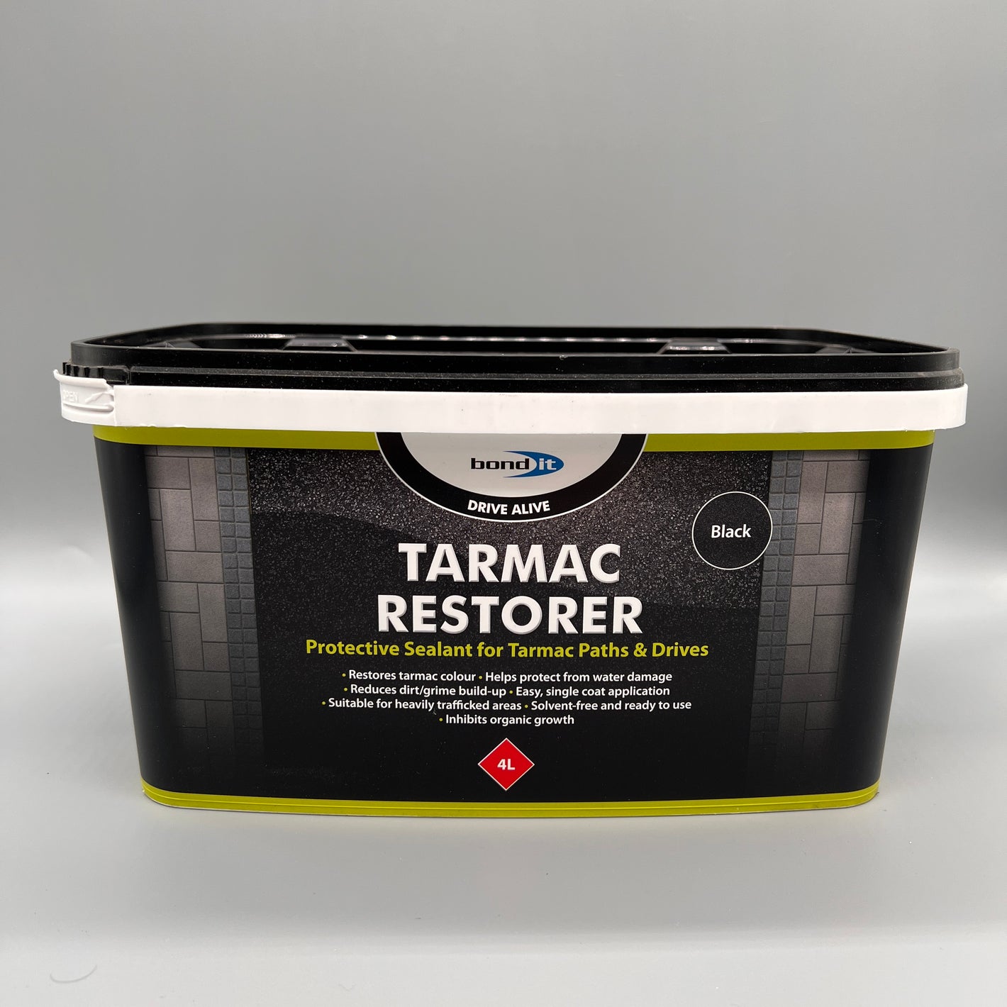 Bond It Tarmac Restorer 4L Black – front view of container