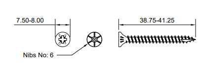 Technical drawing of Evolution WoodMaster Pozi Drive Super Cutter screw 4.0 × 40mm