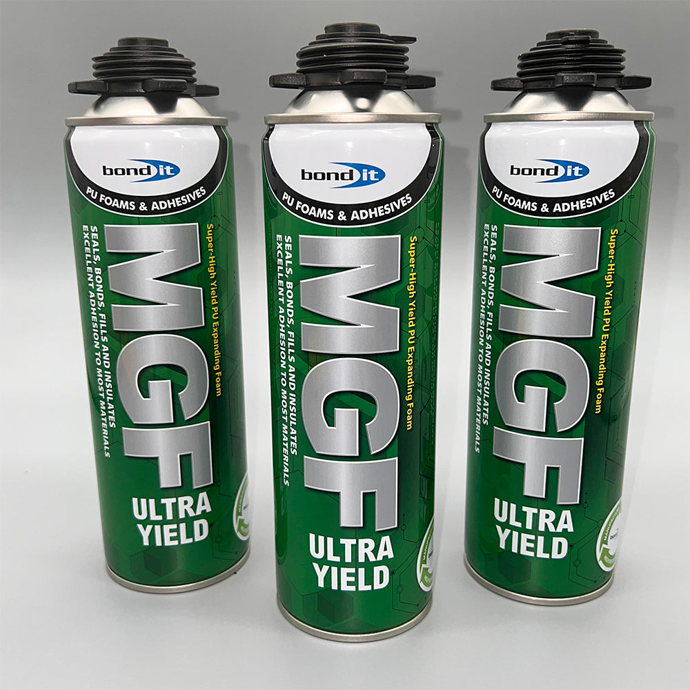 Bond It MGF ultra high yield expanding PU foam 500ml gun grade – front view multi-pack