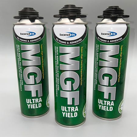 Bond It MGF ultra high yield expanding PU foam 500ml gun grade – front view multi-pack