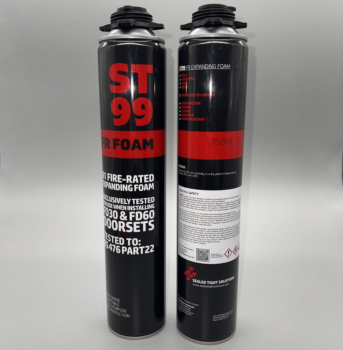 ST99 Expanding Fire Foam – front and back cans displayed together
